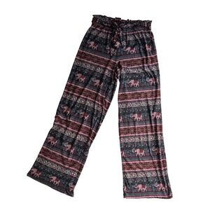 Pink Republic Boho Elephant Print Wide Leg Lounge Pants Small